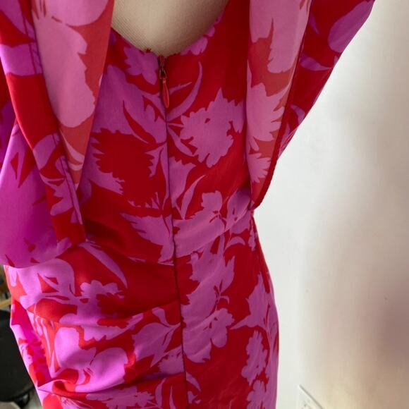 Do + Be Womens One Shoulder Midi Dress Size L Tulip Hem Feminine Vacation Resort - Picture 5 of 13